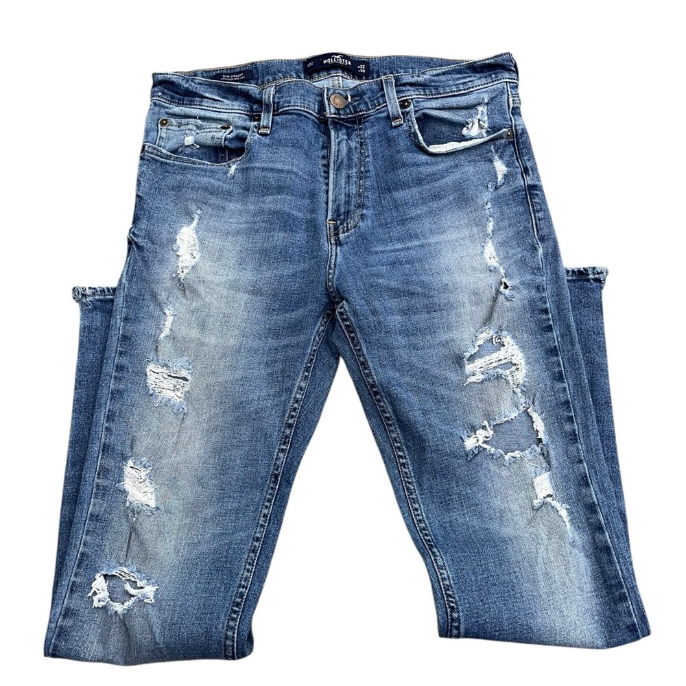Hollister Slim Straight Epic Flex Denim Blue Jeans Womens 32x30